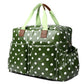 Miss Lulu Maternity Baby Changing Bag Polka Dot Green
