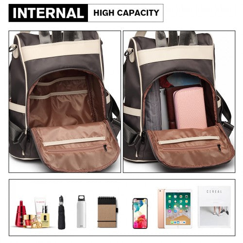 Miss Lulu Two Way Anti-Theft Backpack With Pom Pom Pendant