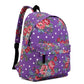 Miss Lulu Large Backpack Flower Polka Dot  - Purple