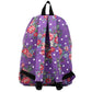 Miss Lulu Large Backpack Flower Polka Dot  - Purple