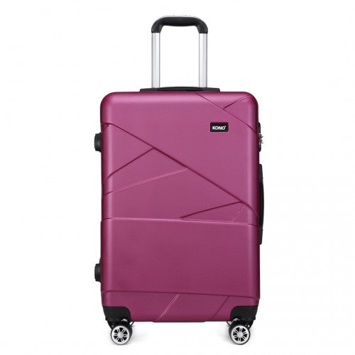 Kono 24 Inch Bandage Effect Hard Shell Suitcase - Purple
