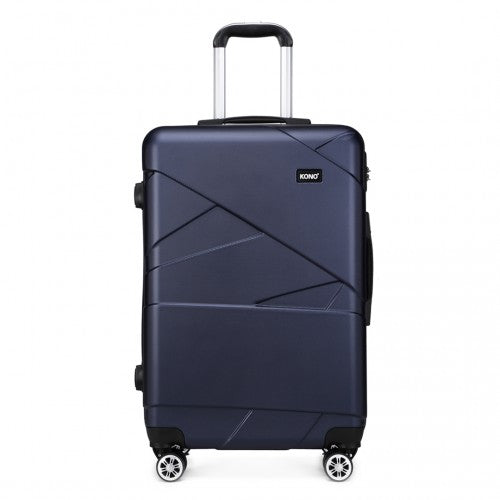 Kono 24 Inch Bandage Effect Hard Shell Suitcase - Navy